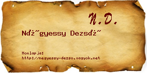 Négyessy Dezső névjegykártya