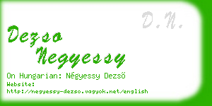 dezso negyessy business card